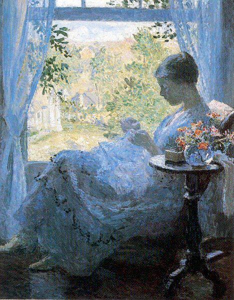 Melchers, Gari Julius Young Woman Sewing oil painting image
